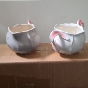 Vintage cabbage shaped sugar and creamer set